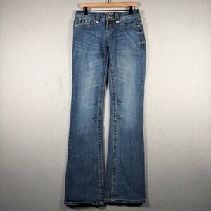 Cowgirl Up Women Bootcut Jeans Medium Wash Stretch Denim Size 28/36 Blue CGJ4010